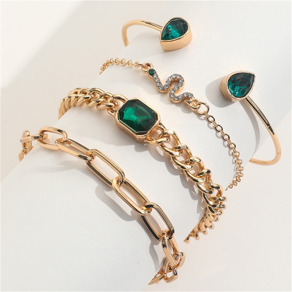 Emerald Bracelet Set