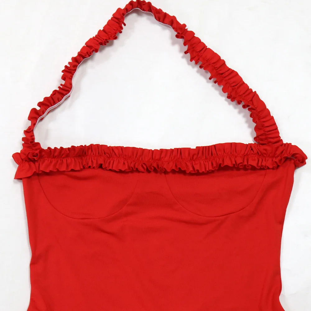 Strapless Halter Party Dress