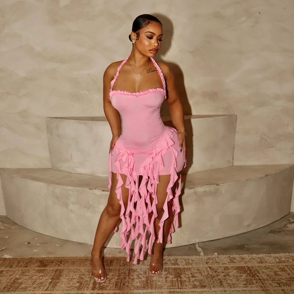 Strapless Halter Party Dress