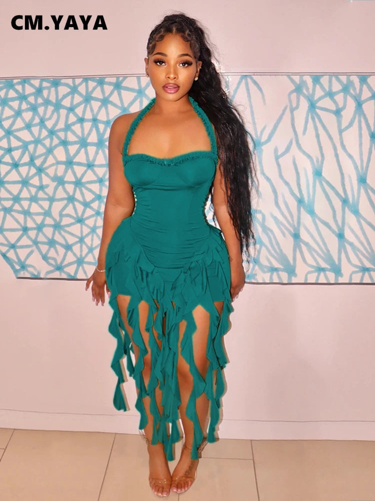 Strapless Halter Party Dress