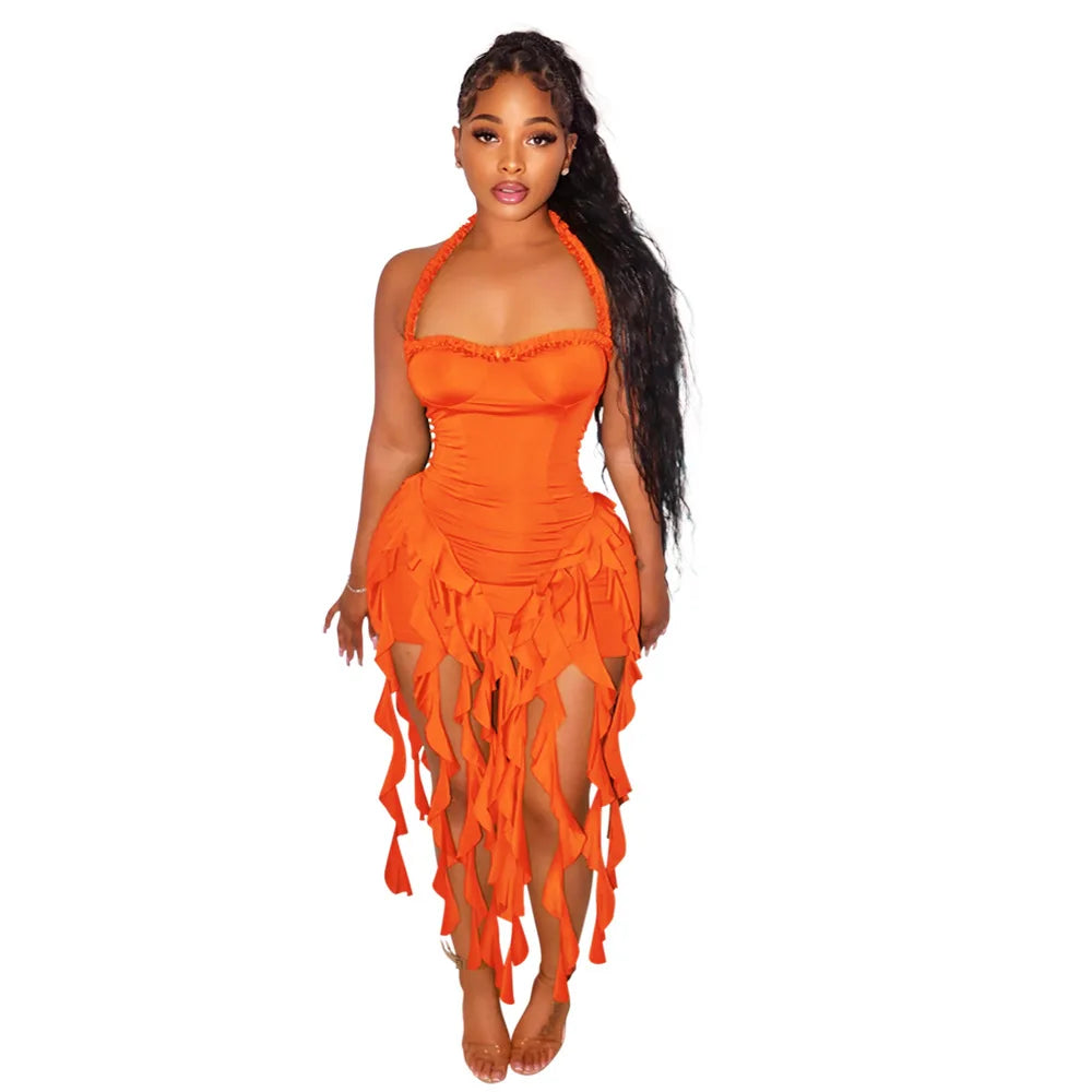 Strapless Halter Party Dress