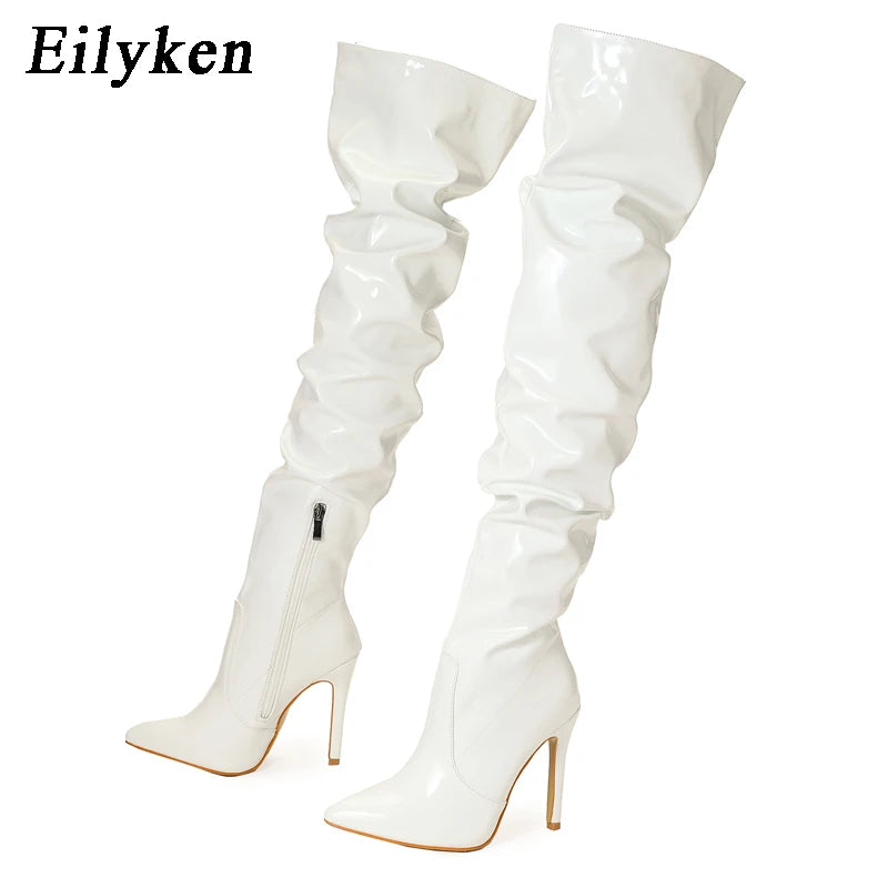 Over The Knee Patent Leather Stiletto