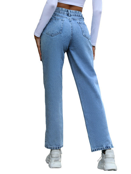 Straight Simple High Waist Trousers