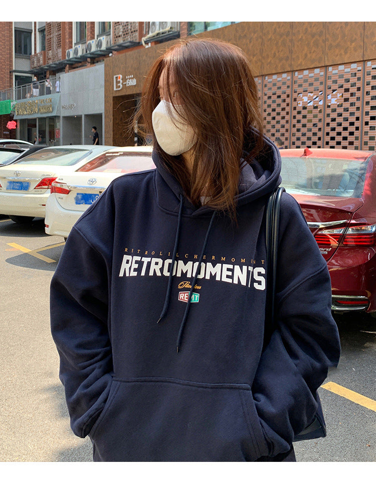 Velvet Hooded Sweatshirt