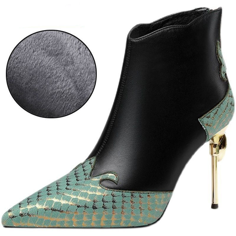 Leather Boots Niche High Heels