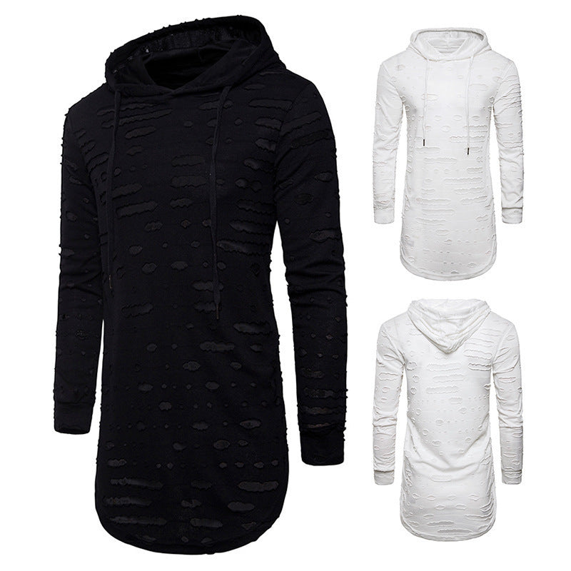 Versatile Mid-length Hooded Long-sleeved