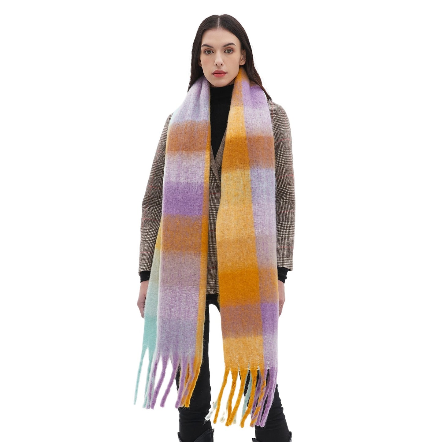 Tassel Plaid Scarf