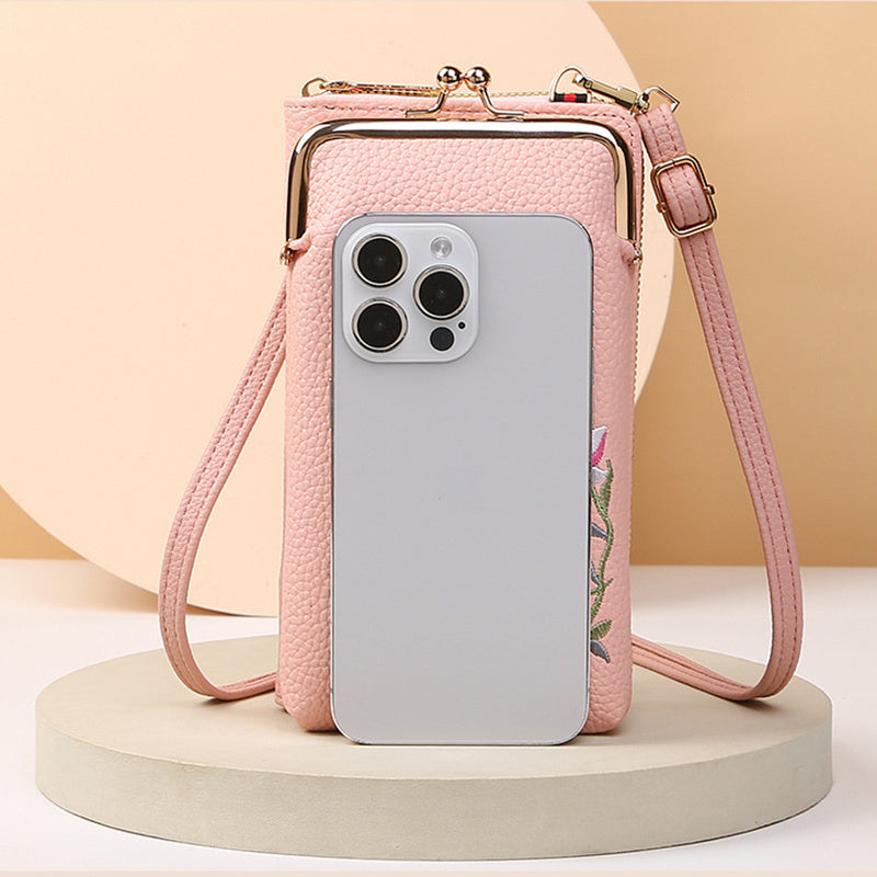 Flower Phone Bag With Lock Buckle