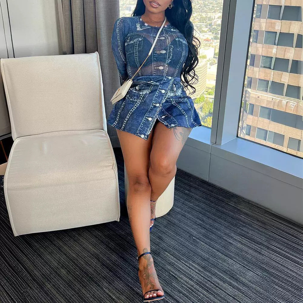 Denim-Like Jumpsuit