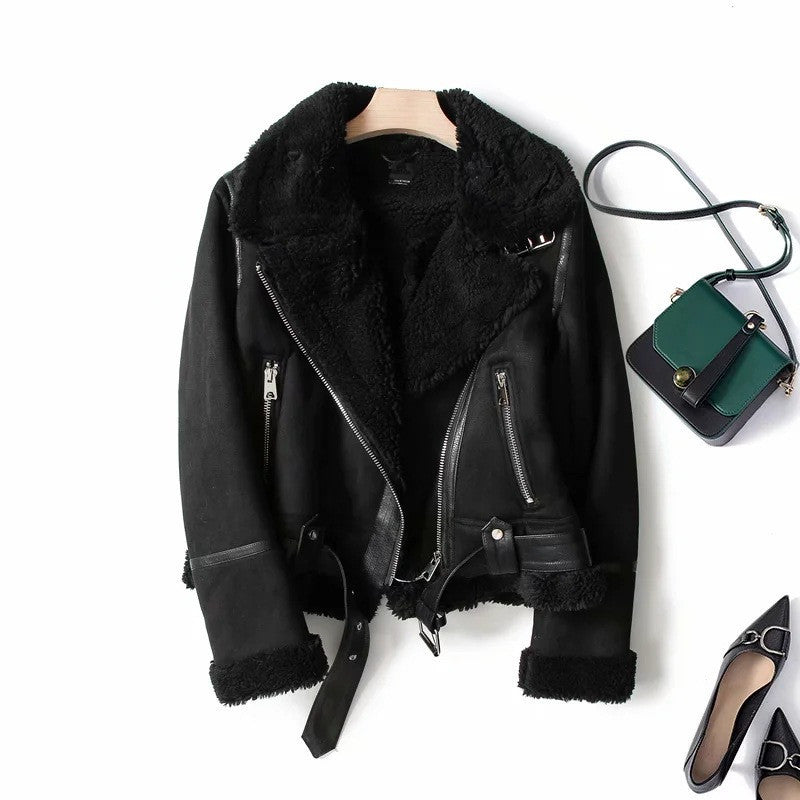 Suede Fur Coat
