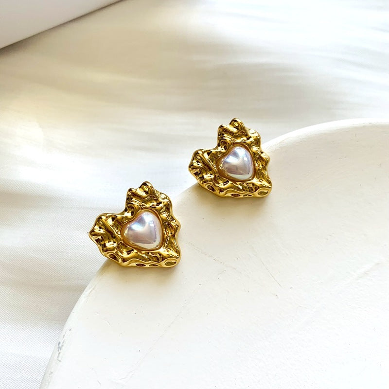 Copper-plated Gold Retro French Pearl