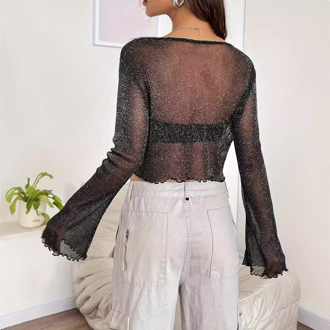 Sequin Bell Sleeve