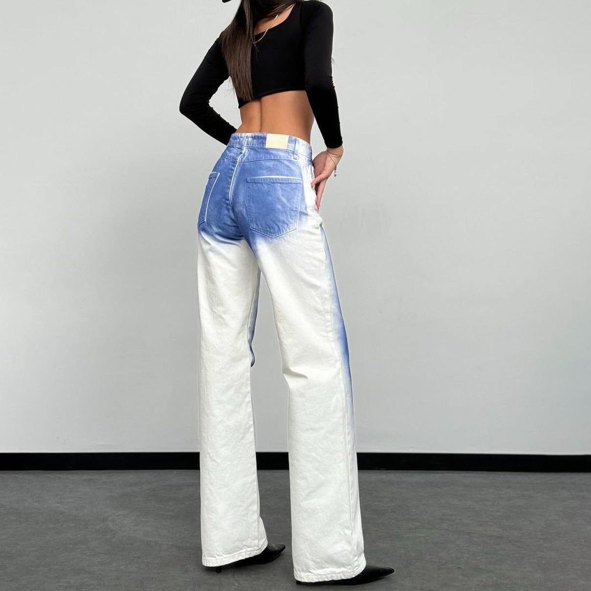 Contrast Color Trendy White Trousers
