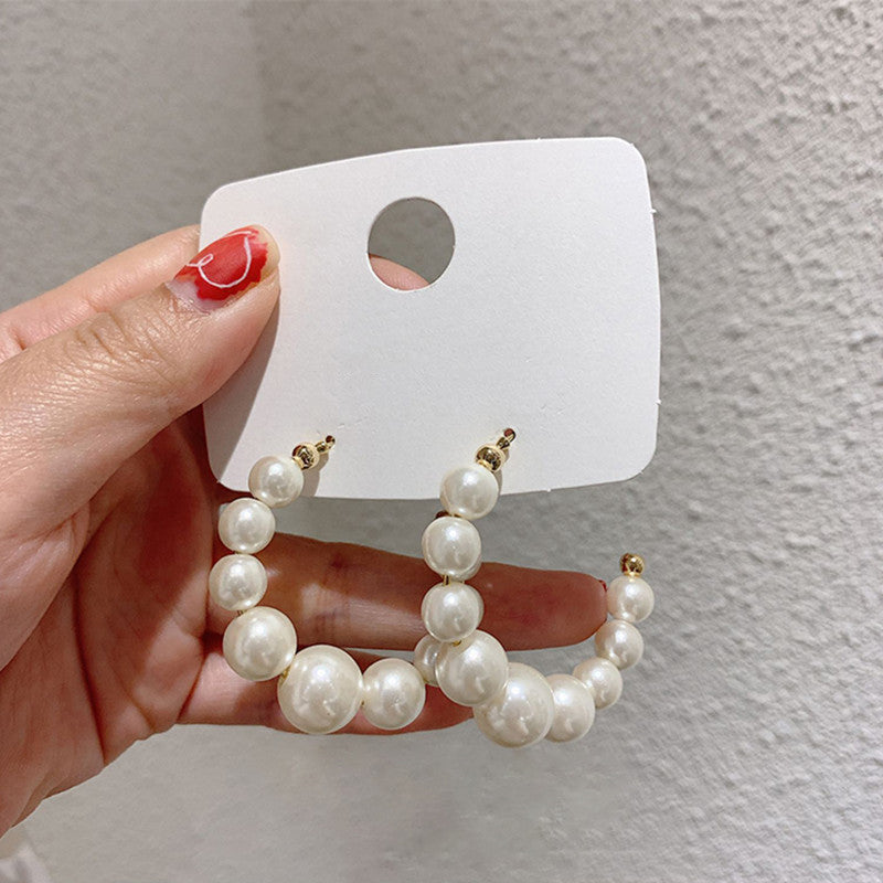 Pearl Hoop Earrings