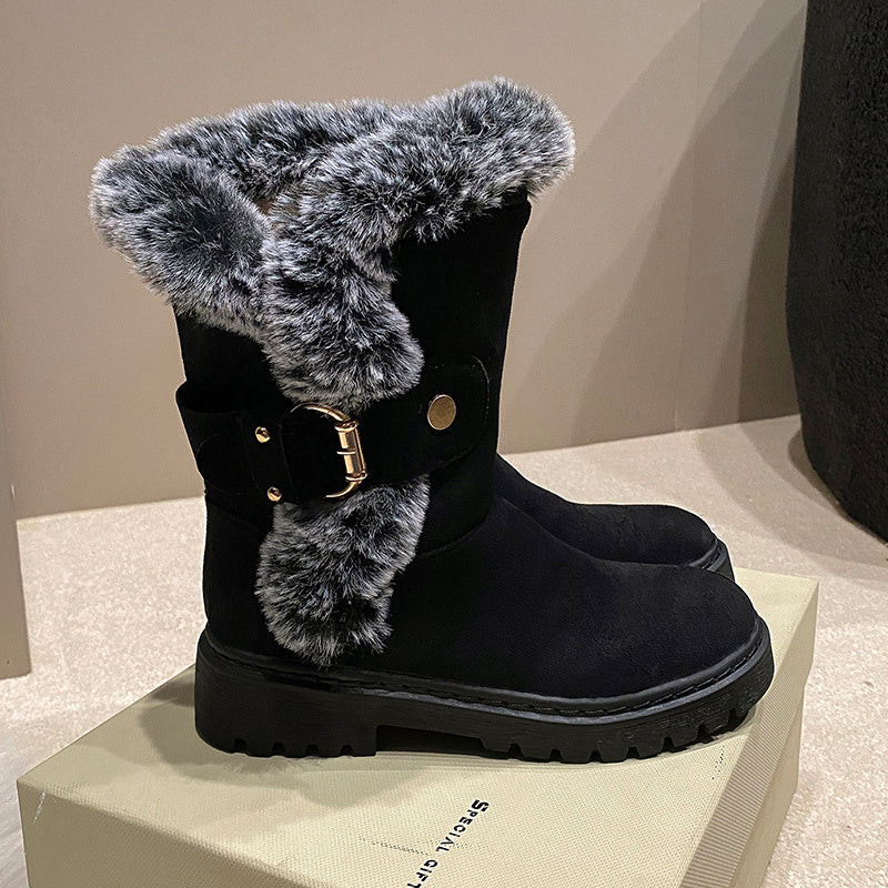 Warm Fleece-lined Thick Snow Boots