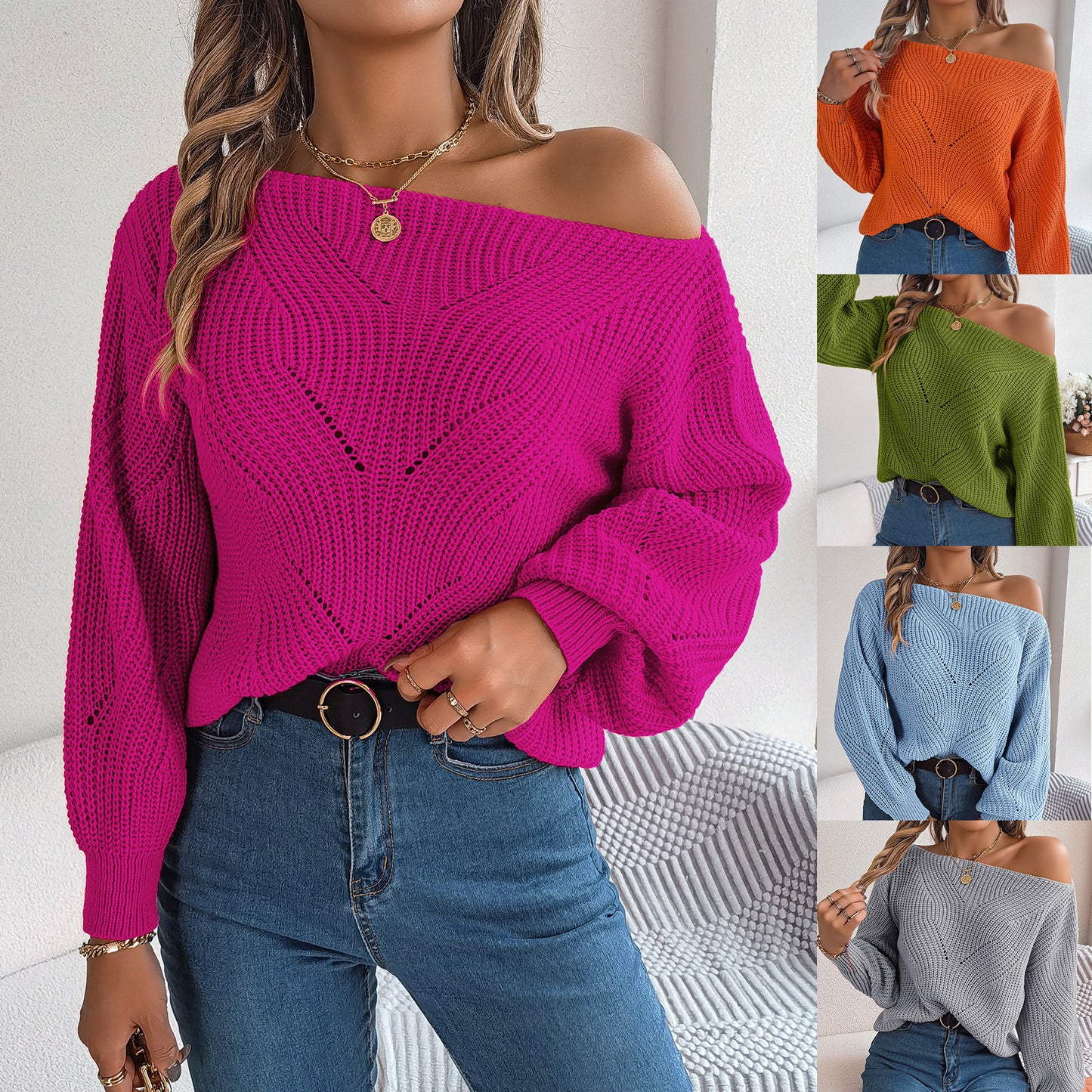 Casual Off-the-shoulder Sweater