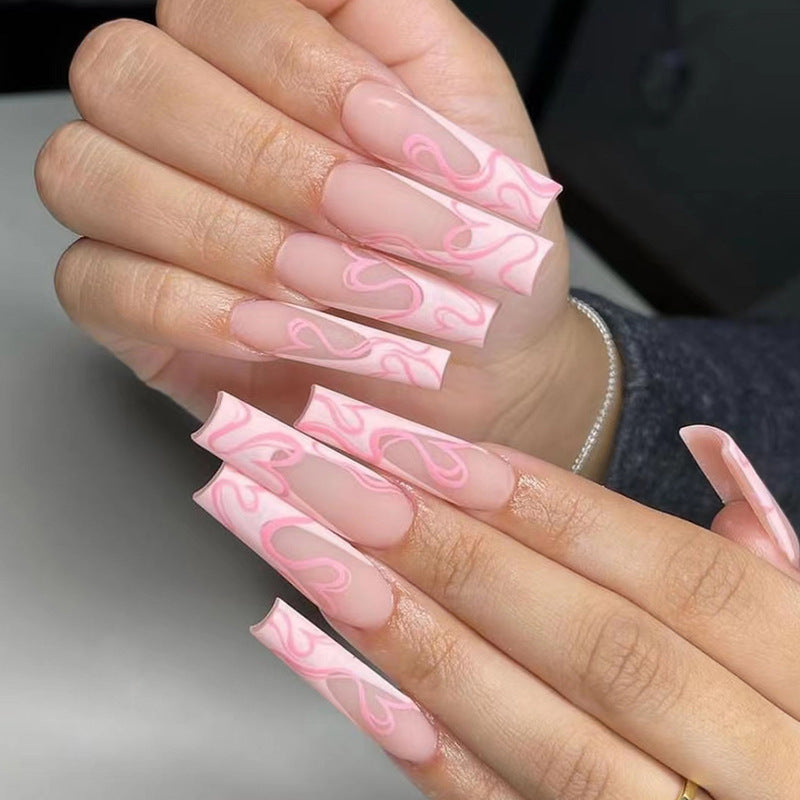 Heart Stripe Nails