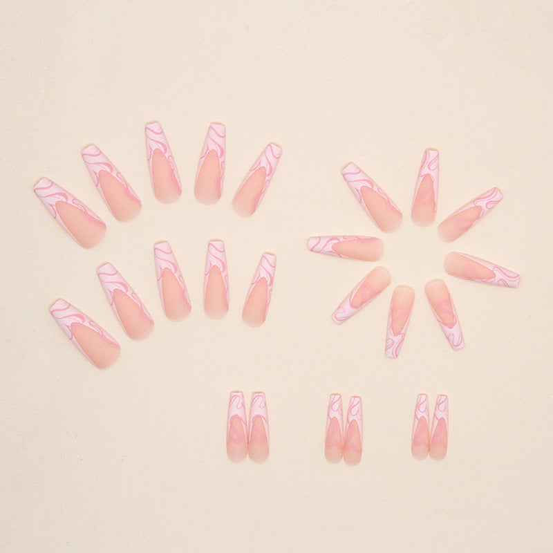 Heart Stripe Nails