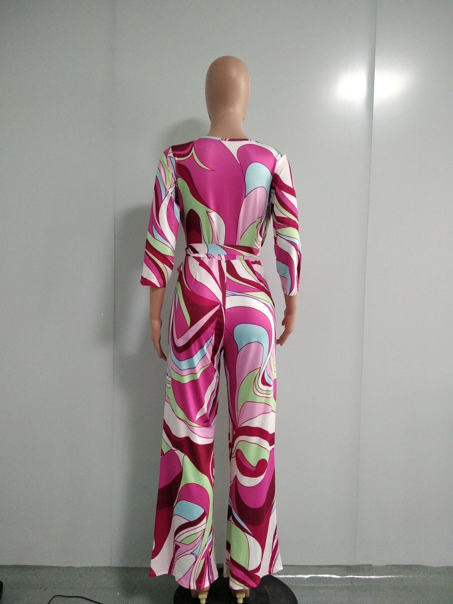 V-Neck Long Sleeve Jumpsuit