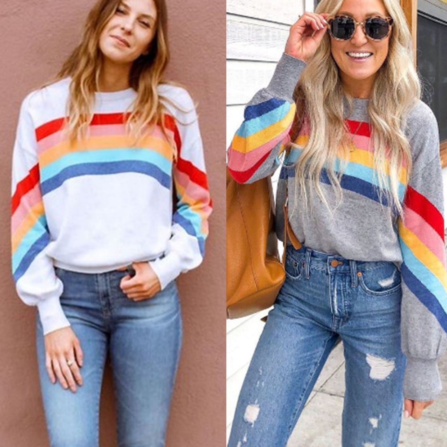 Rainbow Pullover Casual Long Sleeve