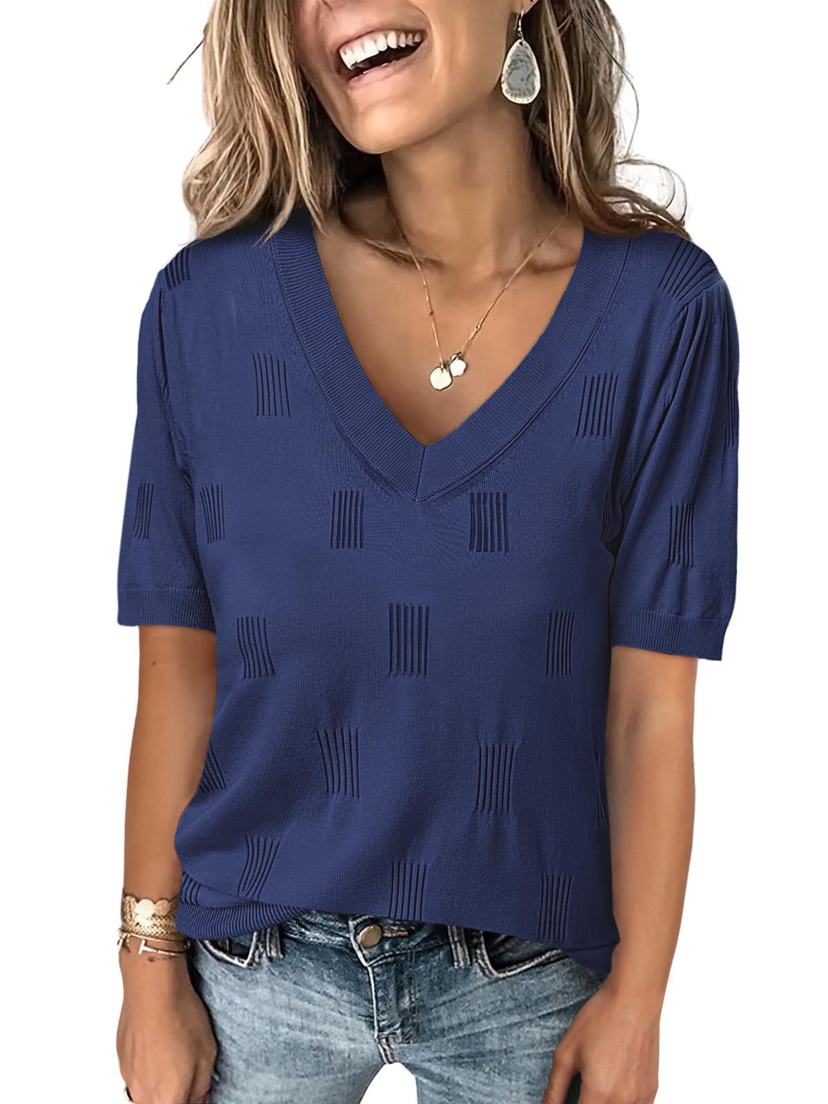 V-neck Lightweight Short Sleeves