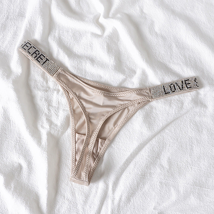 Low Waist Rhinestone G-string