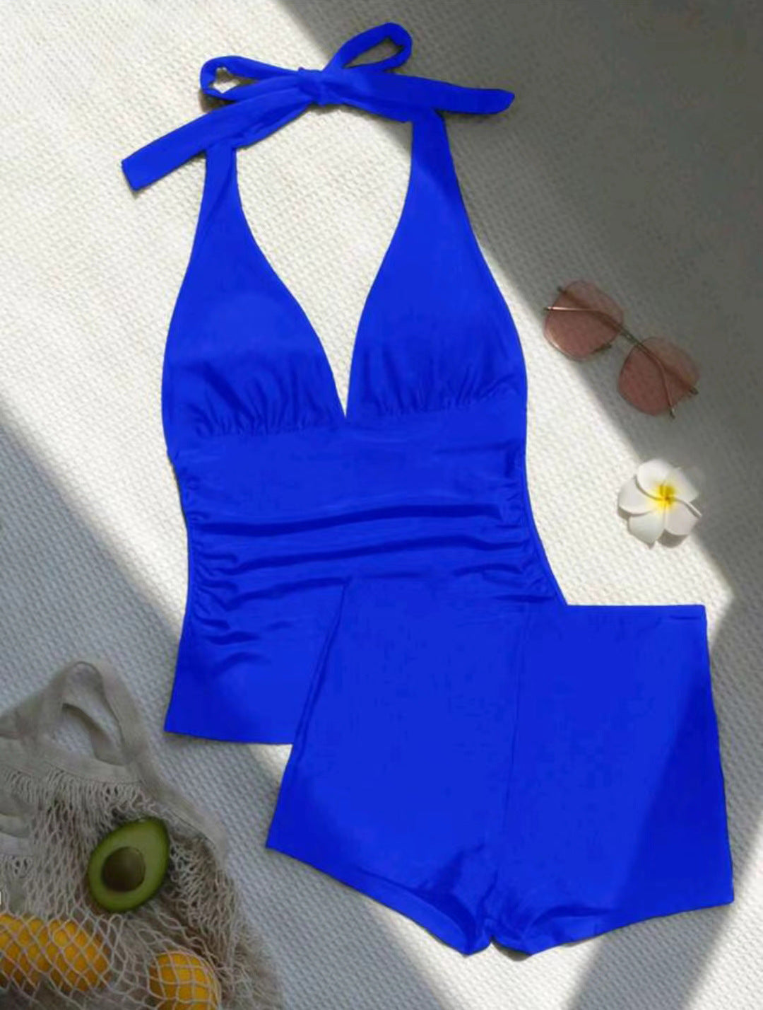 Foreign Solid Color Split Swimsuit