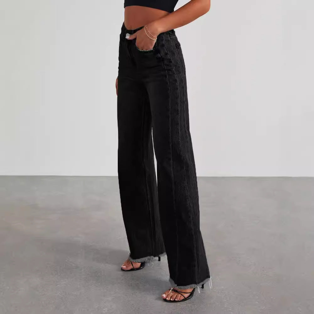High Waist Jeans With Pockets Slim Fit