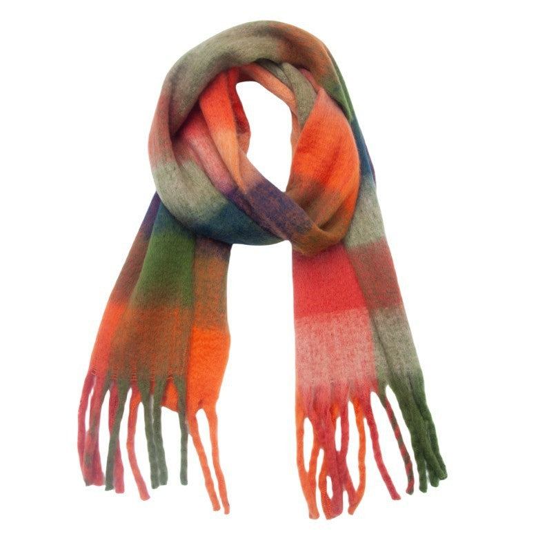 Tassel Plaid Scarf