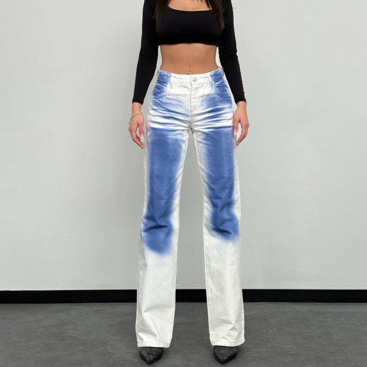 Contrast Color Trendy White Trousers
