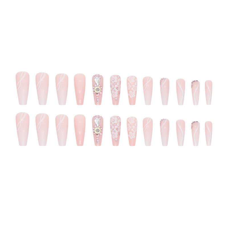 White Colorful Glitter Nails