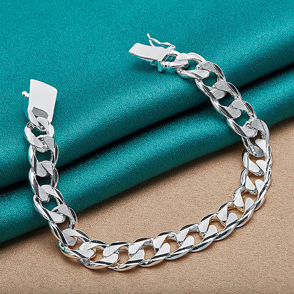 Silver Buckle Cuban Bracelet