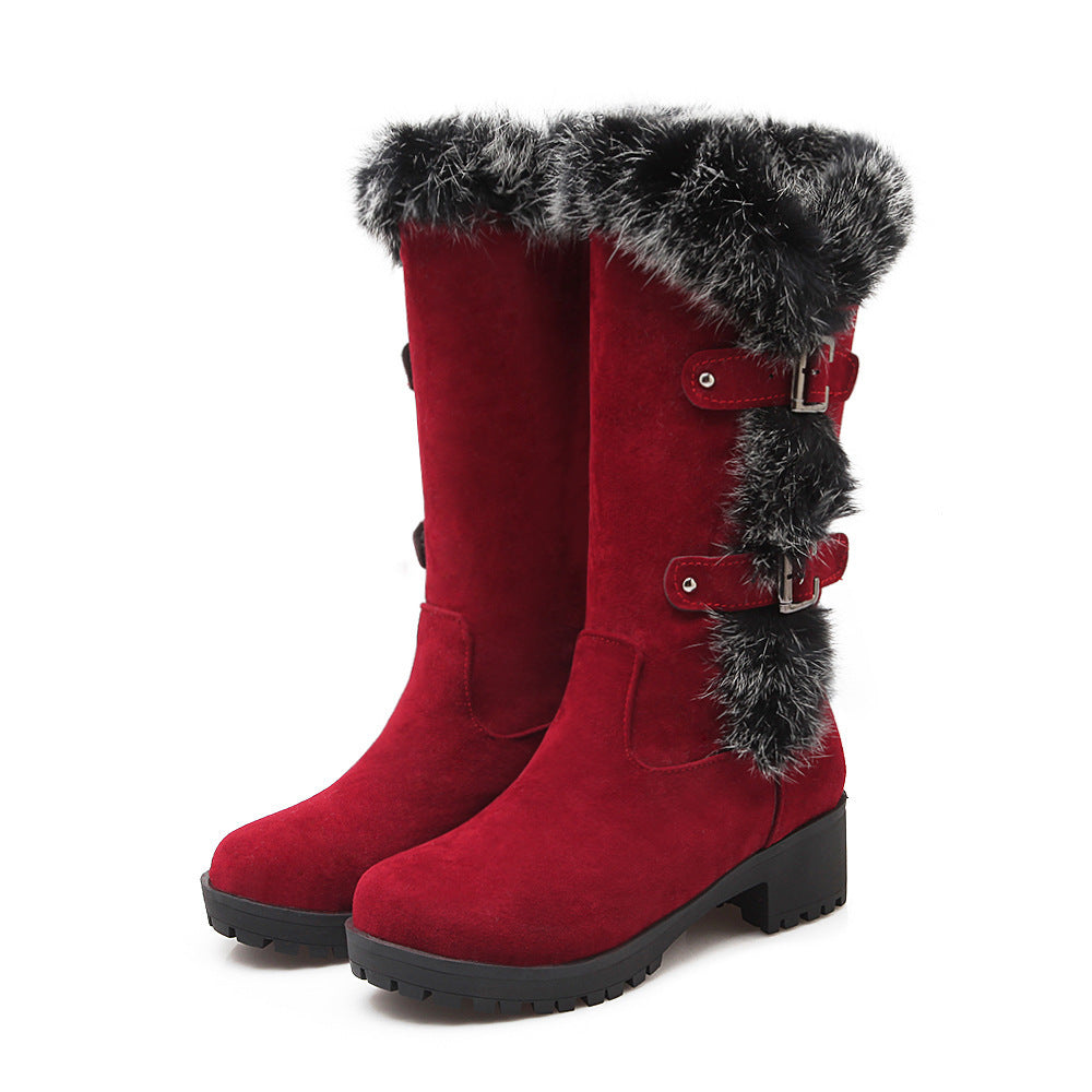 Frosted Low Heel Boots