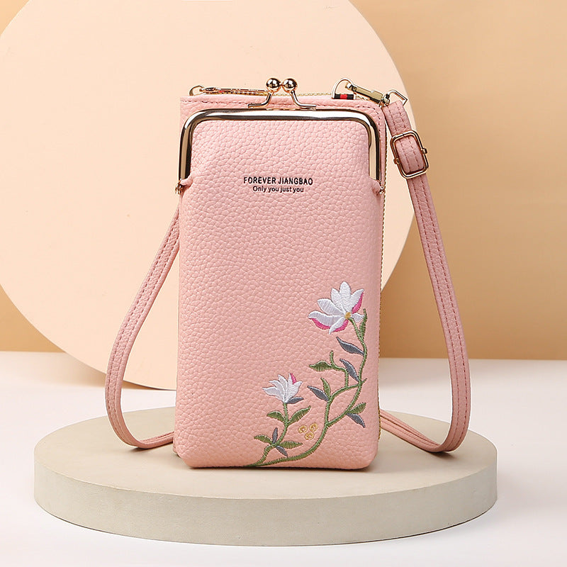 Flower Phone Bag With Lock Buckle