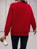 Solid Color Heart Leopard Sweater