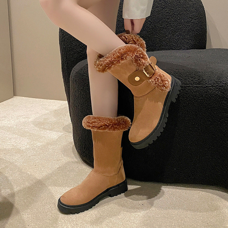 Warm Fleece-lined Thick Snow Boots
