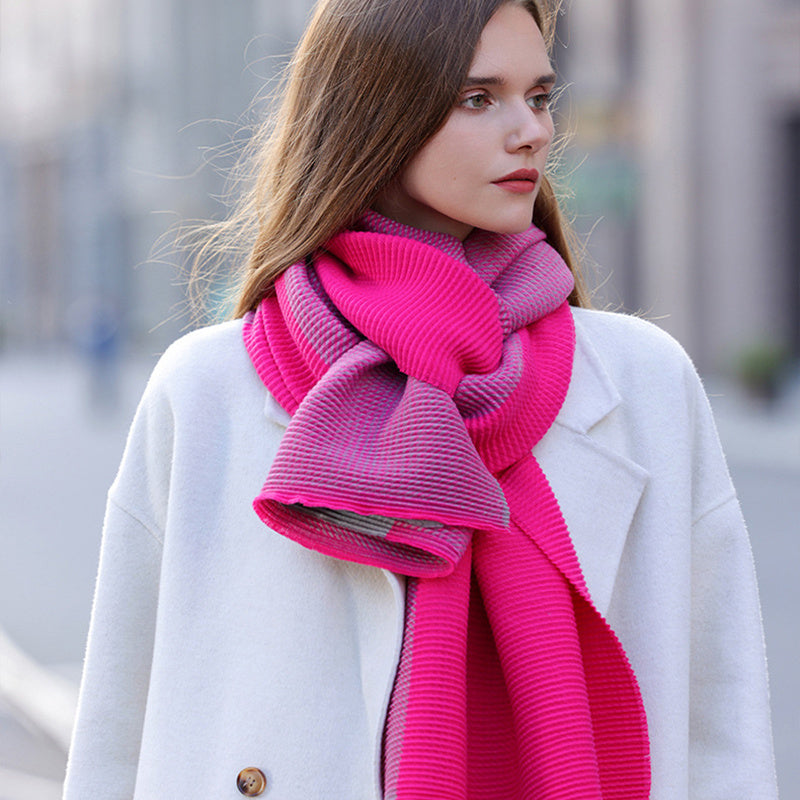 Mixed-color Scarf Double-sided