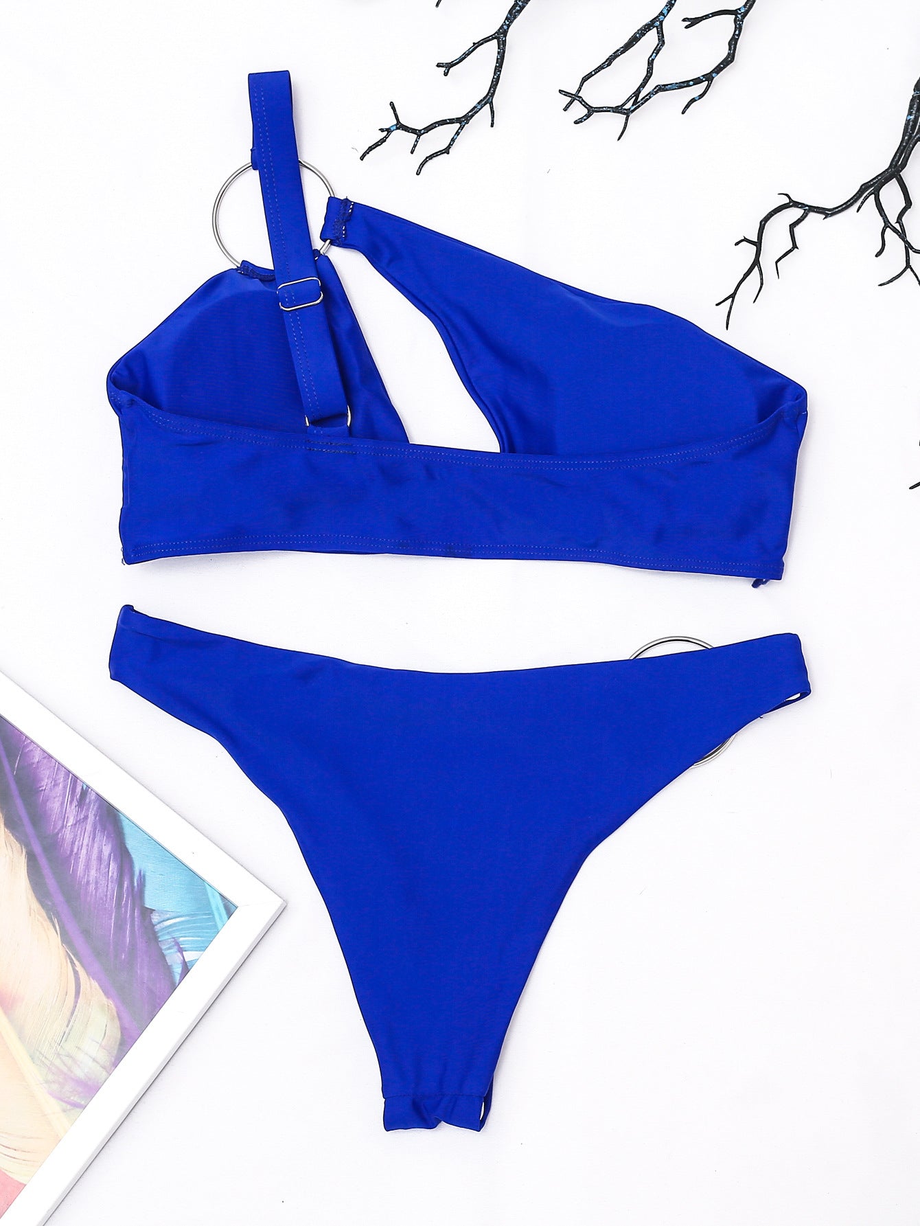 Solid Color Ring One Shoulder