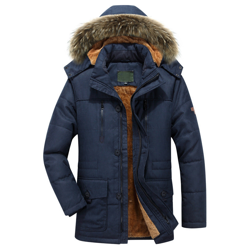 Fleece-lined Military Coat For Men