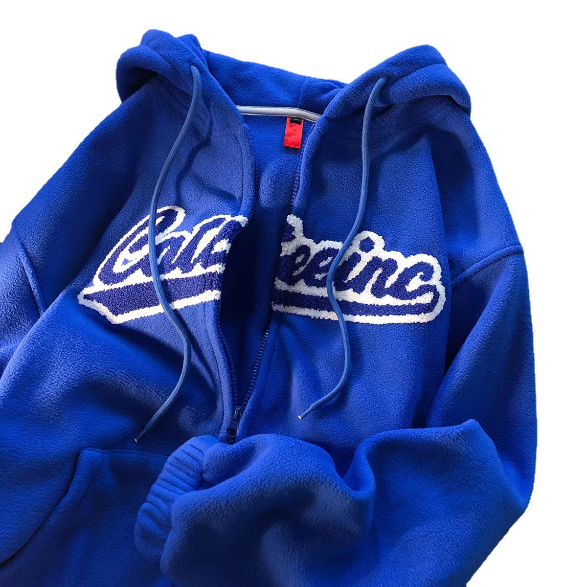 Polar Fleece Hooded Zipper Fleece-lined Cardigan Outerwear