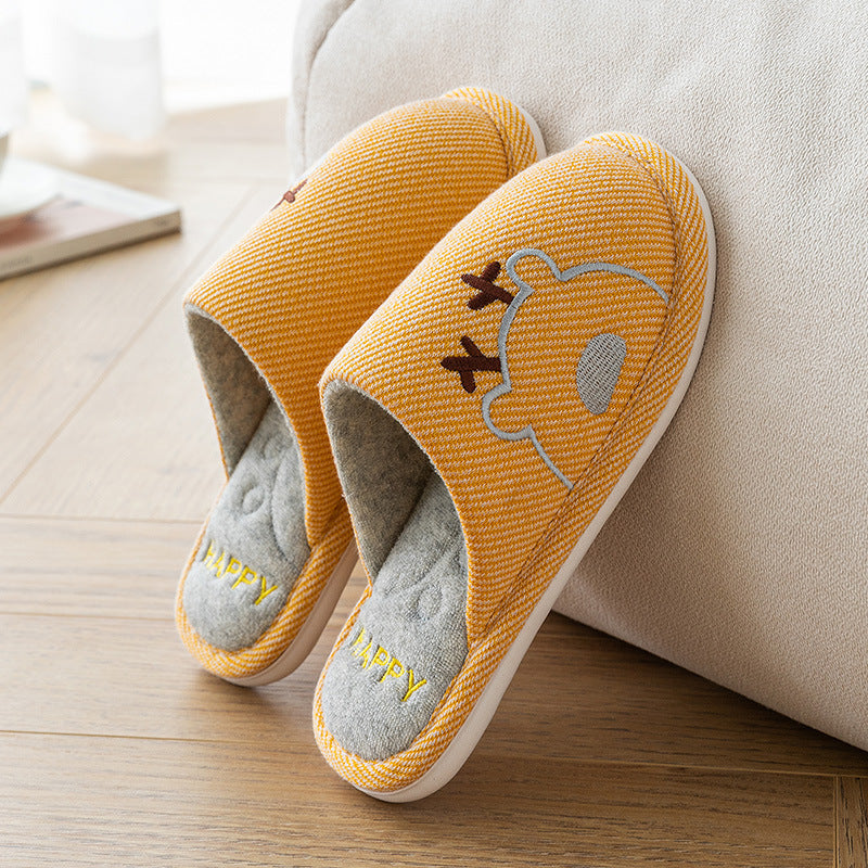 Linen Slippers House Shoes