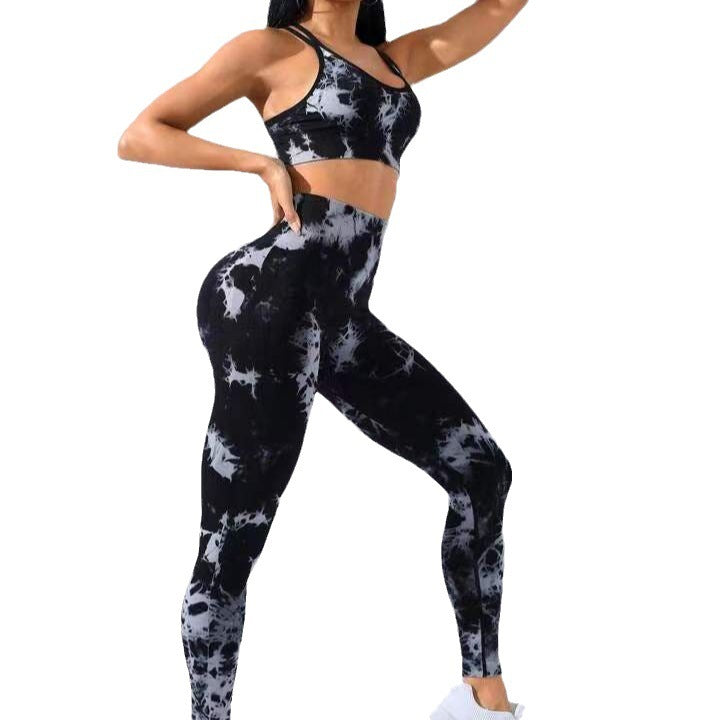Tie-dye Yoga Sports Bra Set
