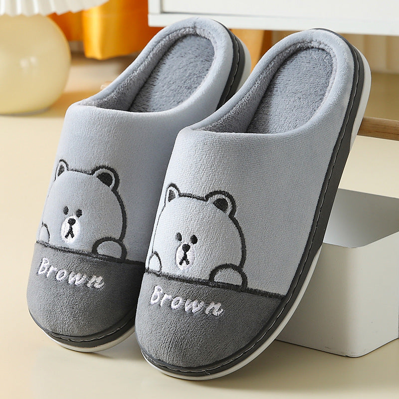 Bears Slippers Warm Winter House Shoes