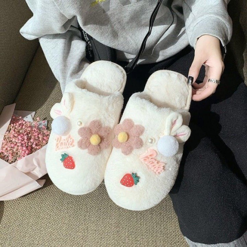 Non-slip Home Warm Plush Cotton Slippers