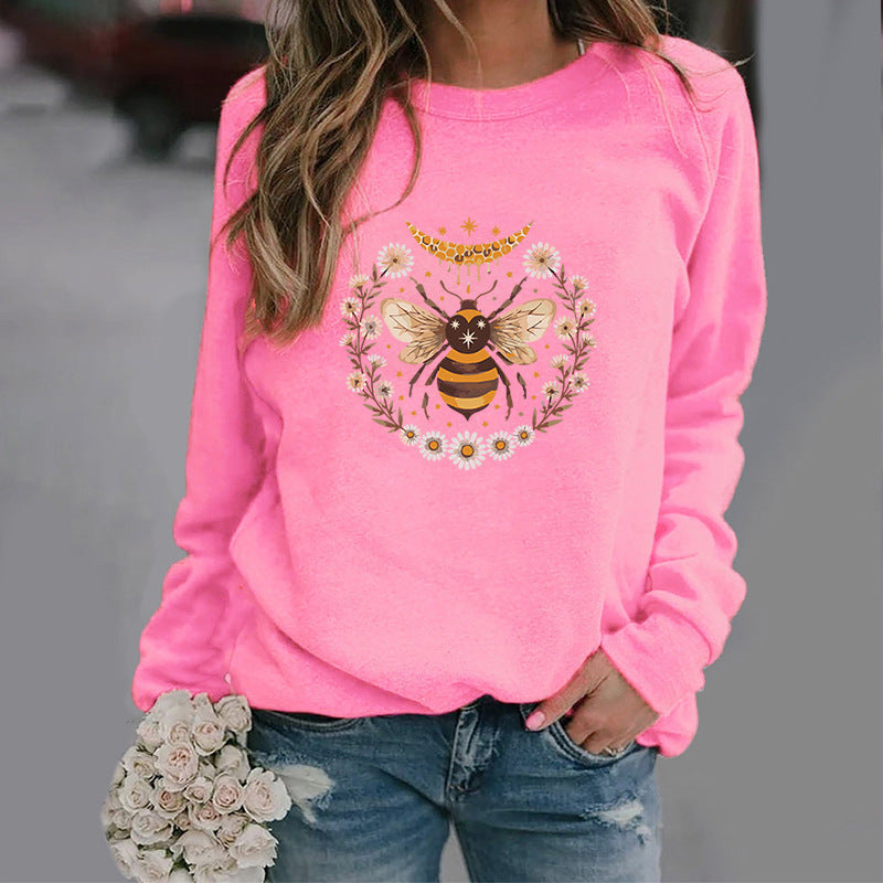 Moon Bee Trendy Round Neck Sweater
