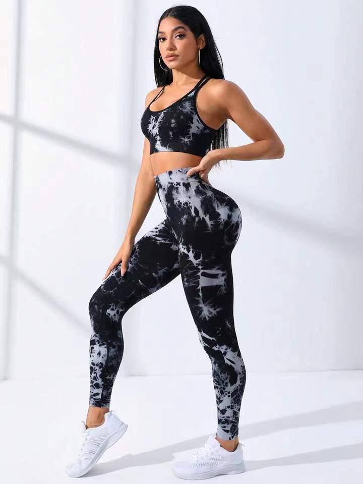 Tie-dye Yoga Sports Bra Set