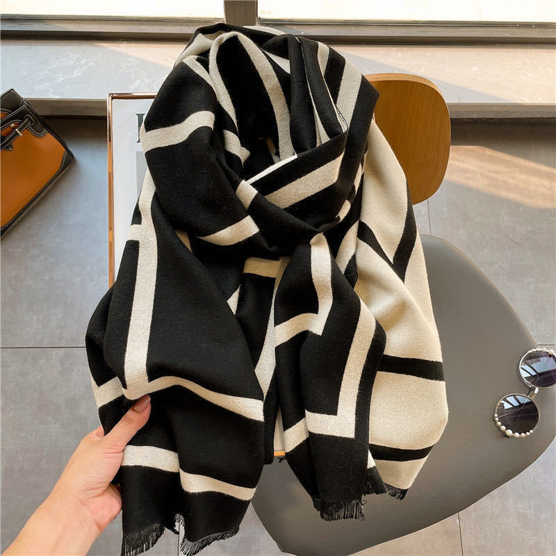 Scarf Outer Wear Warm Double-sided Long Shawl