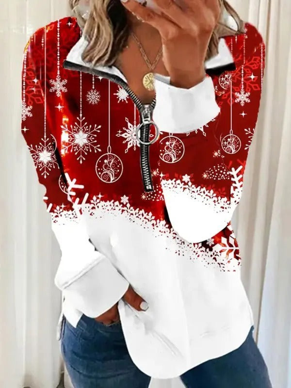 Low Collar Half Zipper Sweater