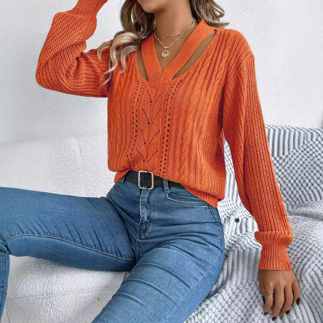 V-neck Pullover Sweater