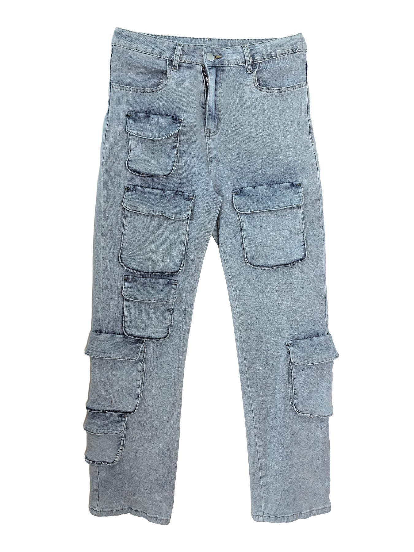Work Clothes Style Denim Trousers